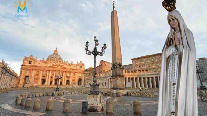 Presentata durante la Santa Messa in piazza San Pietro, arricchirà il momento di preghiera. La statua, simbolo di Speranza, ha visitato Roma già tre volte in passato. Le iscrizioni per l'evento giubilare sono aperte fino al 10 agosto 2025.