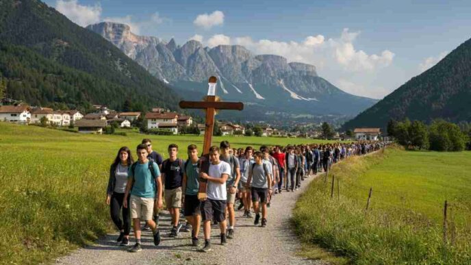 La croce dei ragazzi: un pellegrinaggio emozionante nell'arcidiocesi di Trento