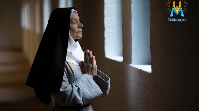 Suora in preghiera