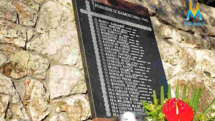 Lapide in ricordo dei frati francescani uccisi dai comunisti jugoslavi