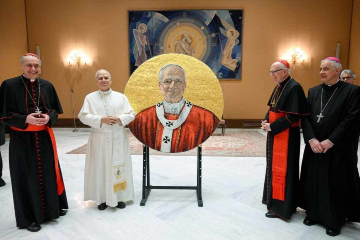 mosaico papa leone 
