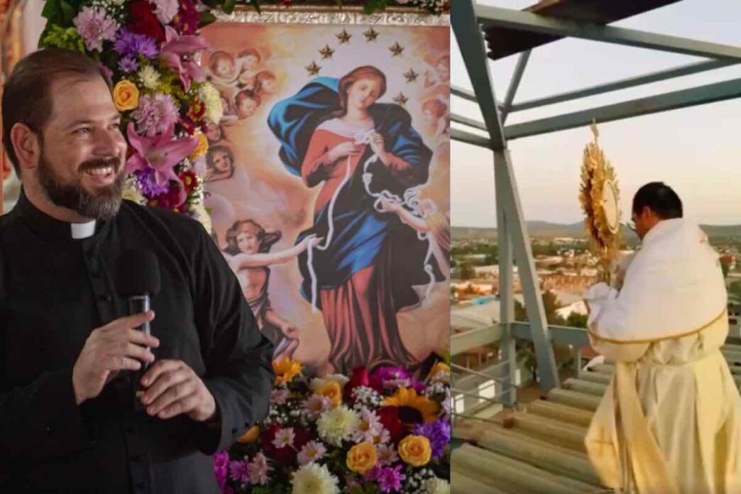 I due sacerdoti hanno benedetto l'intera regione, facendo segno verso i quattro punti cardinali