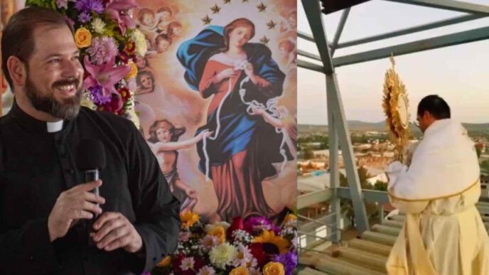 I due sacerdoti hanno benedetto l'intera regione, facendo segno verso i quattro punti cardinali