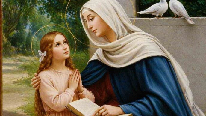 La preghiera non è occasionale, è continua, quasi ostinata. Quando nasce la Vergine Maria, quella maternità tardiva cambia tutto. Non è solo una gioia personale, ma l’inizio di una storia più grande.