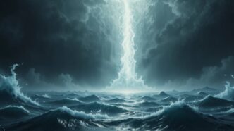 Rappresentazione delle acque primordiali con un vento impetuoso sopra di esse