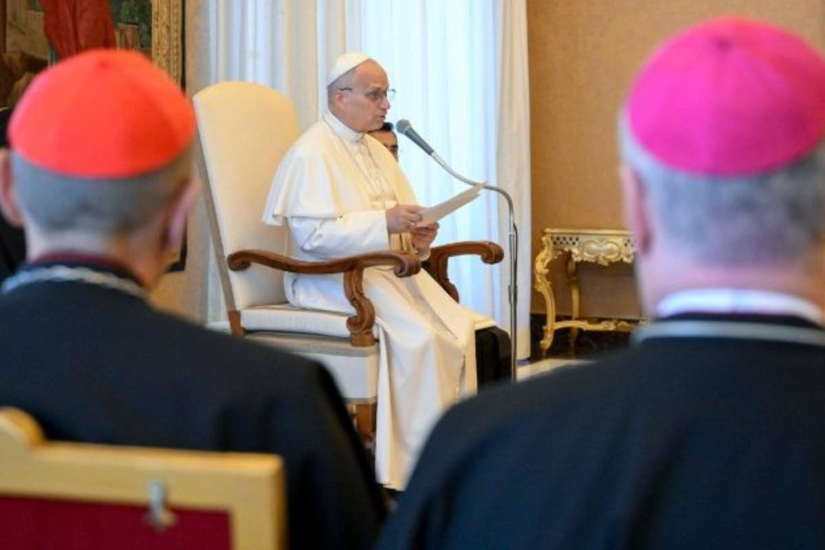 Leone XIV parla ai partecipanti alla plenaria del Dicastero per l'Evangelizzazione in Vaticano