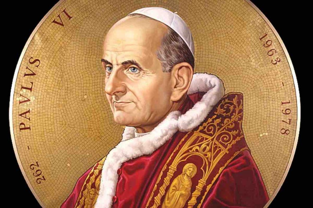 Ritratto ufficiale di papa san Paolo VI, autore dell'enciclica Humanae Vitae del 1968