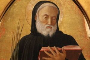 Icona di San Benedetto con la Regola monastica tra le mani