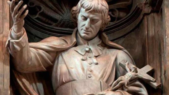 Ritratto di San Luigi Maria Grignion de Montfort con crocifisso