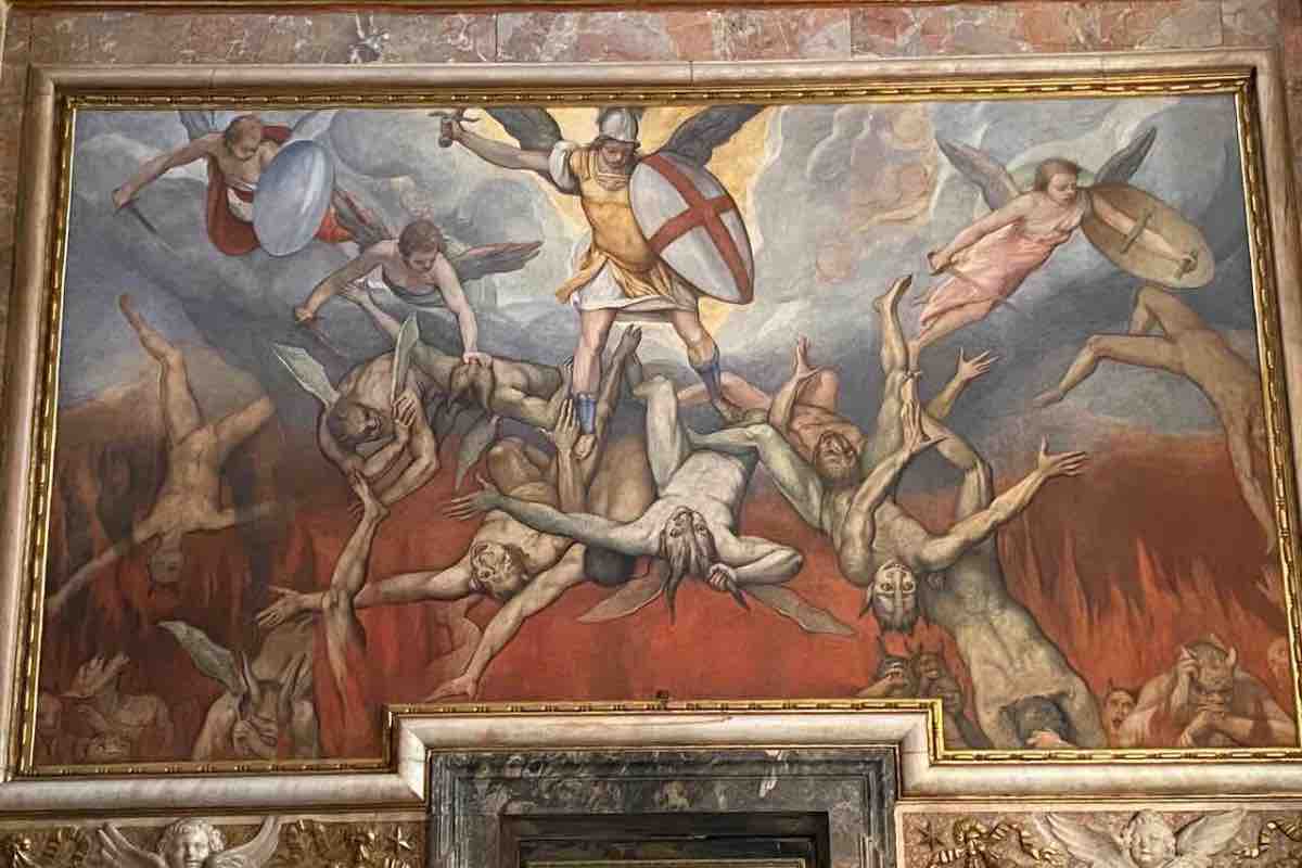 «Vi fu poi una guerra nel cielo: Michele e i suoi angeli combattevano contro il Drago. Il Drago combatteva insieme con i suoi angeli, ma non prevalse»