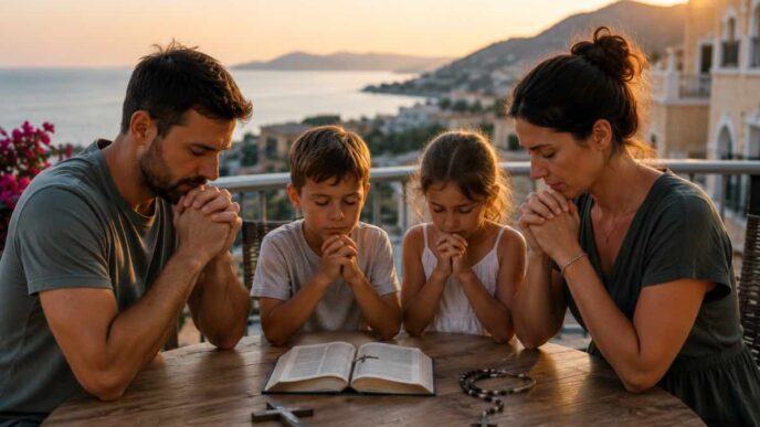 In vacanza tra spiagge e viaggi c'è spazio anche per la vita spirituale dei bambini: ecco alcune idee semplici per pregare e ringraziare insieme.