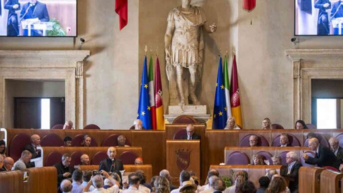 Trenta Premi Nobel e leader mondiali firmano in Campidoglio la Dichiarazione di Roma: sei principi per disarmare intelligenza artificiale e nucleare.