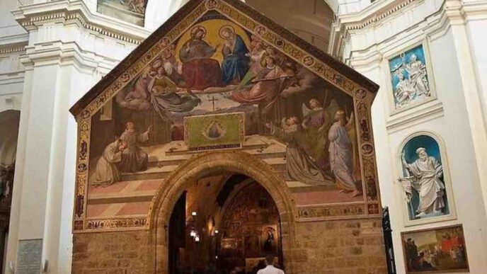 Dal 29 luglio al 3 agosto 2026 la Porziuncola celebra il Perdono di Assisi 2026, tra liturgie, storia francescana e pellegrini da tutto il mondo.