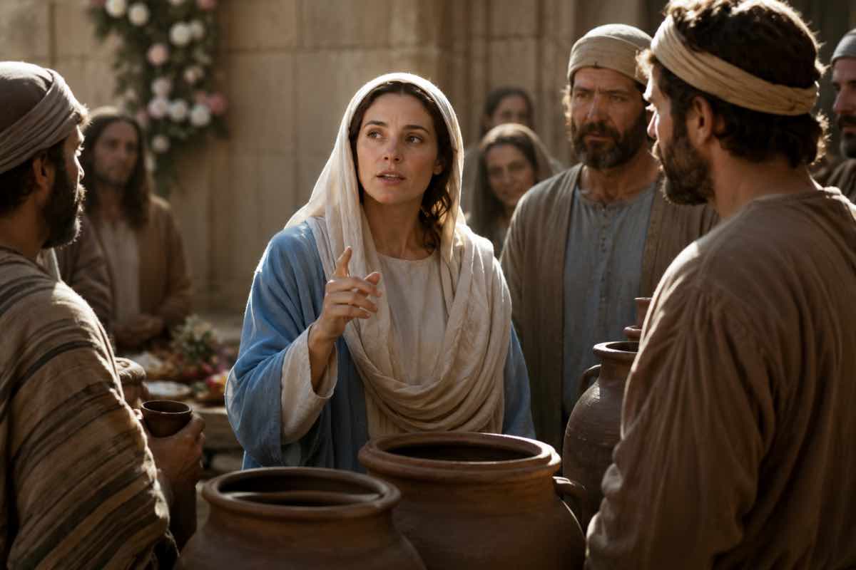 Le parole di Maria non riguardano soltanto i servitori presenti al banchetto. Secondo la lettura proposta, si tratta di un messaggio che si estende a tutti i cristiani lungo la storia