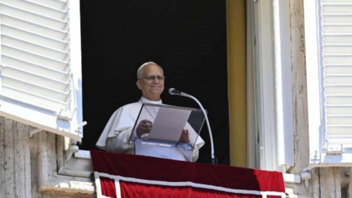 All'Angelus Leone XIV spiega che la sapienza della croce si rivela ai piccoli e non ai sapienti, ed è dono di sé per amore.