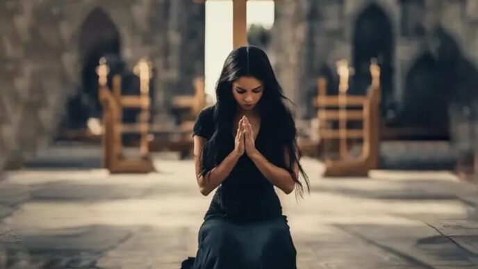 La genuflessione in chiesa è un segno di rispetto verso la presenza reale di Dio, soprattutto davanti al tabernacolo dove è custodita l'Eucaristia.