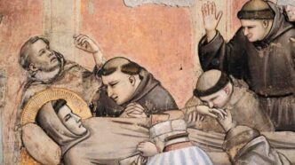 La morte di San Francesco d'Assisi nella notte tra il 3 e il 4 ottobre 1226: disteso sulla nuda terra della Porziuncola, accolse sorella Morte cantando.